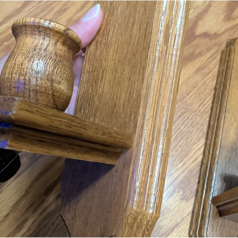 Vintage Wood Wall Sconce Candle Holders Pair 14”